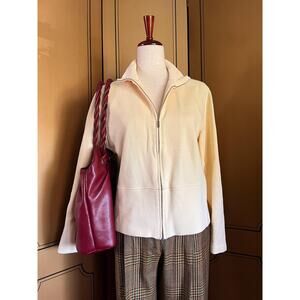 Vintage zipped sweater in cream cotton by Faconnable, size S
